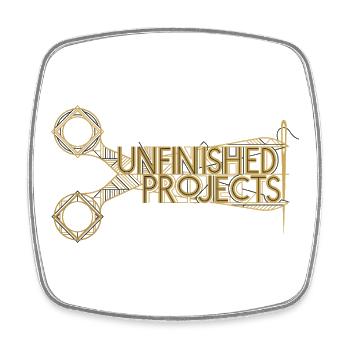 Unfinished Projects Scissors - Square fridge magnet - white - Front
