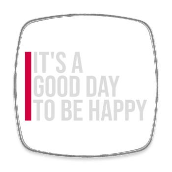 Bonjour sois heureux Motivation positive Dire bonheur - Magnet carré - blanc - Devant