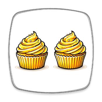 Cupcakes  - Viereckiger Kühlschrankmagnet - Weiß - Vorne