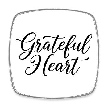 Grateful Heart Script - Viereckiger Kühlschrankmagnet - Weiß - Vorne