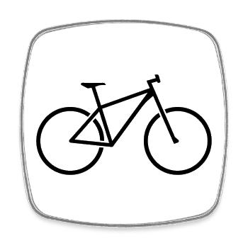 Stylish Bicycle Line Art Motif for Cycling Fans - Square fridge magnet - white - Front