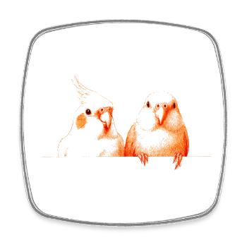 Birdies - Square fridge magnet - white - Front