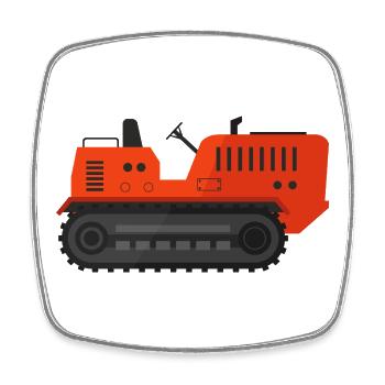 Raupenschlepper - Viereckiger Kühlschrankmagnet - Weiß - Vorne