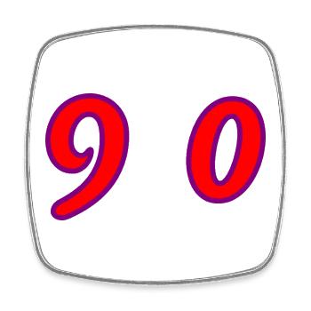 90. 90 YEARS. 90th ANNIVERSARY. 90 YEARS ANNIVERSARY. - Square fridge magnet - white - Front