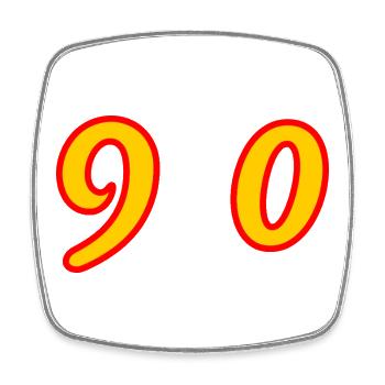 90. 90 JAHRE. 90-JÄHRIGES JUBILÄUM. 90-JÄHRIGES JUBILÄUM. - Viereckiger Kühlschrankmagnet - Weiß - Vorne