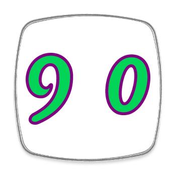 90. 90 ANS. 90e ANNIVERSAIRE. ANNIVERSAIRE 90 ANS. - Magnet carré - blanc - Devant