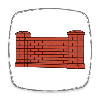 Style urbain Brick Wall - Magnet carré - blanc - Devant