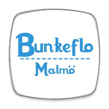 Centrum Malmö – Blue Text Design - Square fridge magnet - white - Front