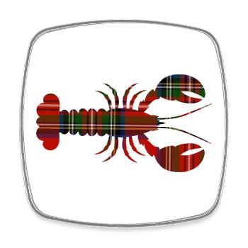 Tartan de homard - Magnet carré - blanc - Devant