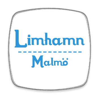 Limhamn – Malmö Sky Blue Design - Square fridge magnet - white - Front