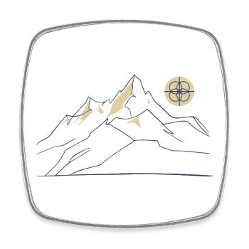 Mountain Line Art - Viereckiger Kühlschrankmagnet - Weiß - Vorne