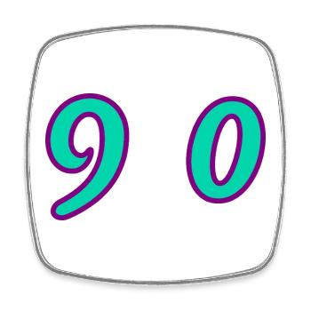 90. 90 YEARS. 90th ANNIVERSARY. 90 YEARS ANNIVERSARY. - Square fridge magnet - white - Front