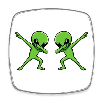Duo dab extraterrestre - Magnet carré - blanc - Devant