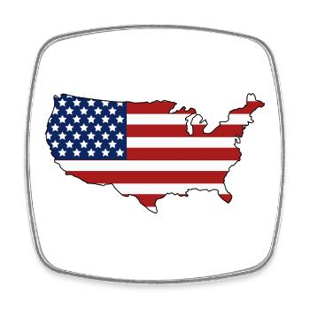 Map of the United States - Square fridge magnet - white - Front