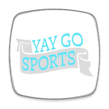 Yay Go Sports Sarcastic Funny Anti Sports Humor - Square fridge magnet - white - Front