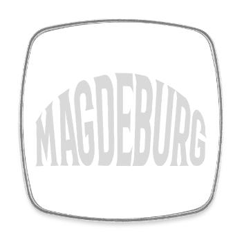 Magdeburg - Viereckiger Kühlschrankmagnet - Weiß - Vorne