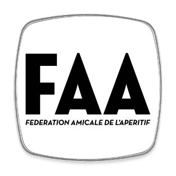FAA, französische Aperitif-Föderation - Viereckiger Kühlschrankmagnet - Weiß - Vorne