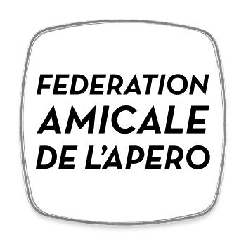 Fédération Amicale de l'Apéro - Viereckiger Kühlschrankmagnet - Weiß - Vorne