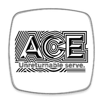 Conception d’ACE de tennis pour les fans de services parfaits - Magnet carré - blanc - Devant