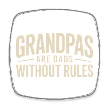 Les grands-pères sont des papas sans règles - Magnet carré - blanc - Devant