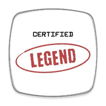 Zertifizierte Legende - Viereckiger Kühlschrankmagnet - Weiß - Vorne