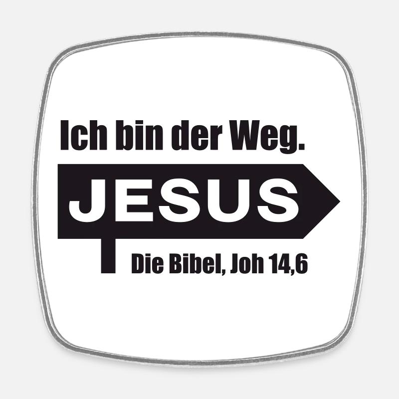 Jesus_Ich-bin-the-way - Magnet carré - blanc