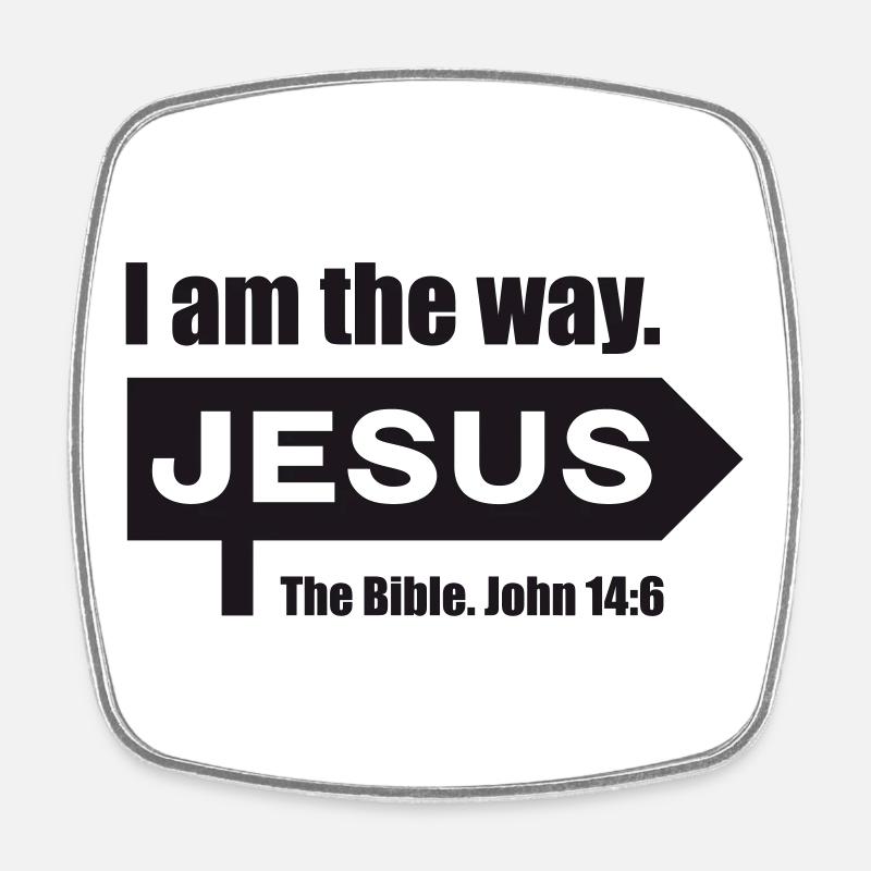 Jesus_I-am-the-way - Magnet carré - blanc