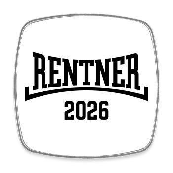 Rentner 2026 (Rente / Ruhestand / Konkav / Black) - Viereckiger Kühlschrankmagnet - Weiß - Vorne