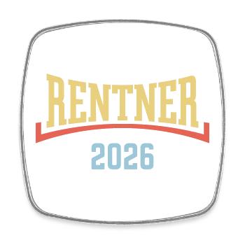 Rentner 2026 (Rente / Ruhestand / Konkav / 3C) - Viereckiger Kühlschrankmagnet - Weiß - Vorne
