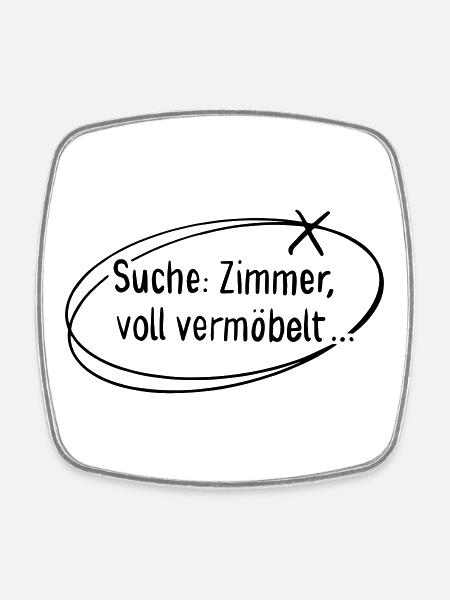 Search room, fully beaten up - Square fridge magnet - white