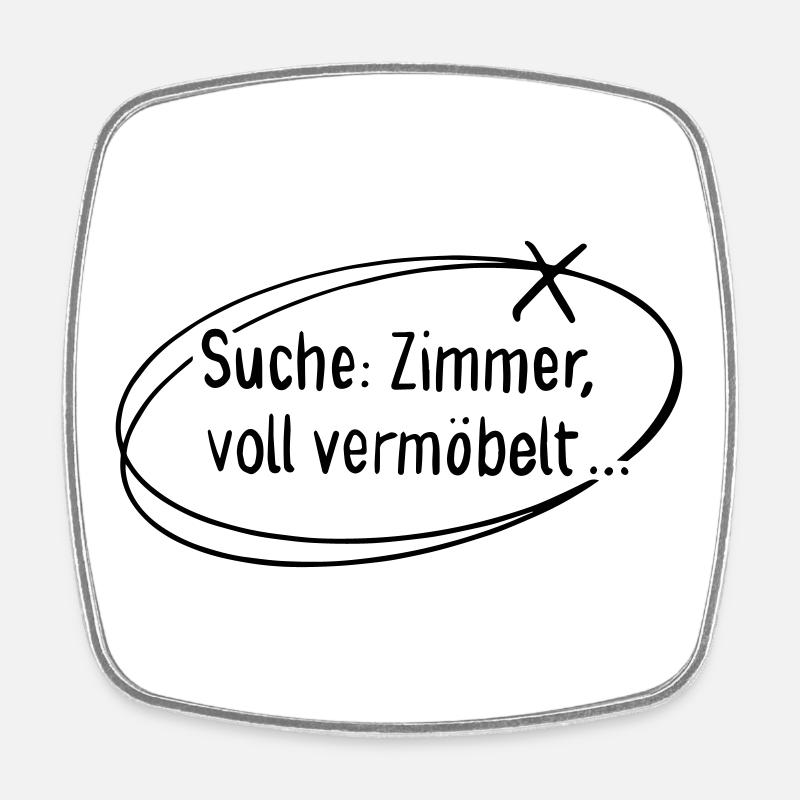 Search room, fully beaten up - Square fridge magnet - white