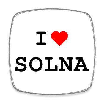 I love Solna - Ich liebe Solna - Square fridge magnet - white - Front