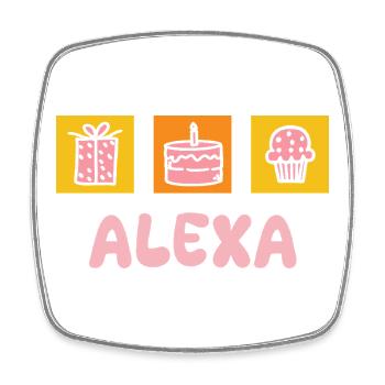 First name Alexa - Square fridge magnet - white - Front