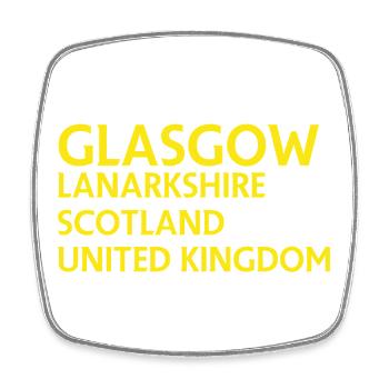 Glasgow – Scotland Textdesign - Viereckiger Kühlschrankmagnet - Weiß - Vorne