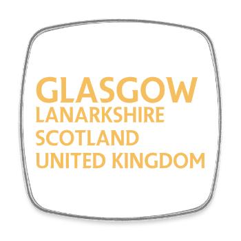 Glasgow – Scotland Textdesign - Viereckiger Kühlschrankmagnet - Weiß - Vorne