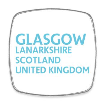 Glasgow – Scotland Textdesign - Viereckiger Kühlschrankmagnet - Weiß - Vorne