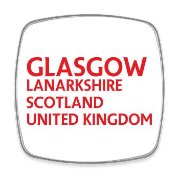 Glasgow – Scotland Textdesign - Viereckiger Kühlschrankmagnet - Weiß - Vorne