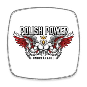 Polnische Kraft – Husaria Gym Beast - Viereckiger Kühlschrankmagnet - Weiß - Vorne