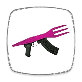 MAKE FRIES NOT WAR - Belgium - Square fridge magnet - white - Front