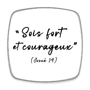 Be strong and courageous (Joshua 1:9) - Square fridge magnet - white - Front