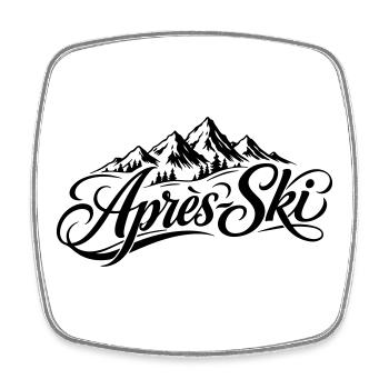 Apres Ski Schriftzug - Viereckiger Kühlschrankmagnet - Weiß - Vorne