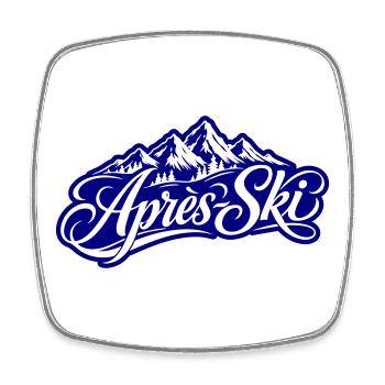 Apres Ski Berge - Viereckiger Kühlschrankmagnet - Weiß - Vorne