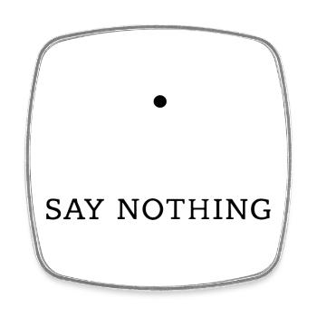 Silence — Minimalist Typography Design - Square fridge magnet - white - Front