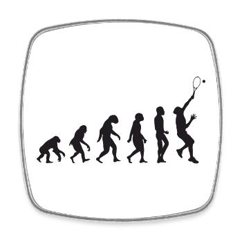 Évolution du tennis - Magnet carré - blanc - Devant