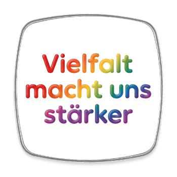 Diversity makes us stronger – unique together - Square fridge magnet - white - Front