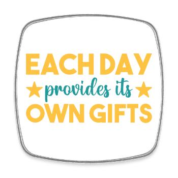 Each day a gift - Square fridge magnet - white - Front
