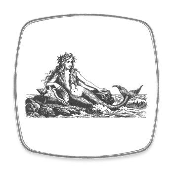 Mermaid by the Seashore - Square fridge magnet - white - Front