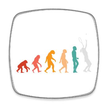 Évolution du tennis - Magnet carré - blanc - Devant