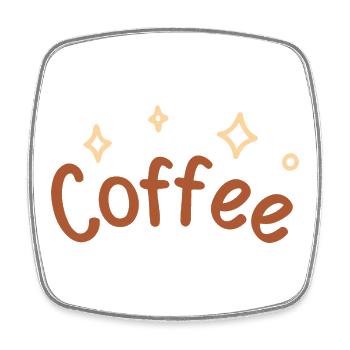 Schriftzeichen-Kaffee-Skizze - Viereckiger Kühlschrankmagnet - Weiß - Vorne