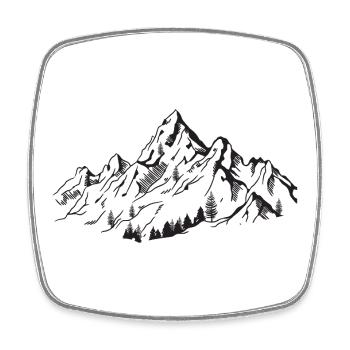 Gebirge - Viereckiger Kühlschrankmagnet - Weiß - Vorne